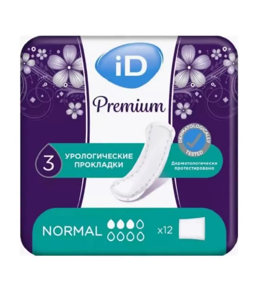 Урологические прокладки женские iD Premium Normal, 12 шт — фото 1