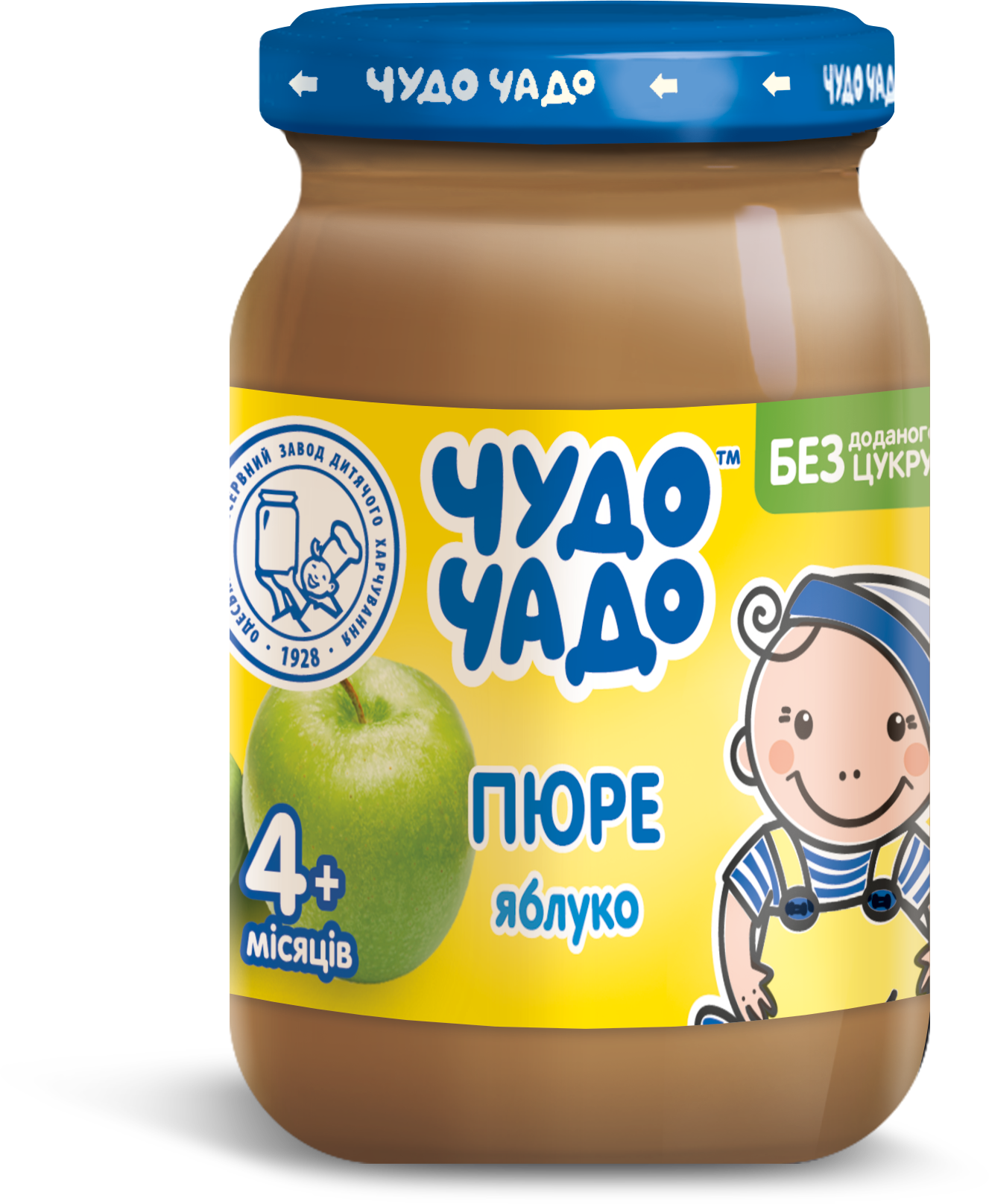 Фруктовое пюре «Чудо-Чадо» из яблок без сахара, для детей с 4 месяцев, 170 г