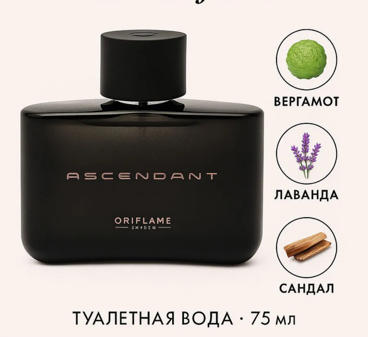 Туалетная вода Oriflame Ascendant, мужская, имбирь и мускус, 75мл