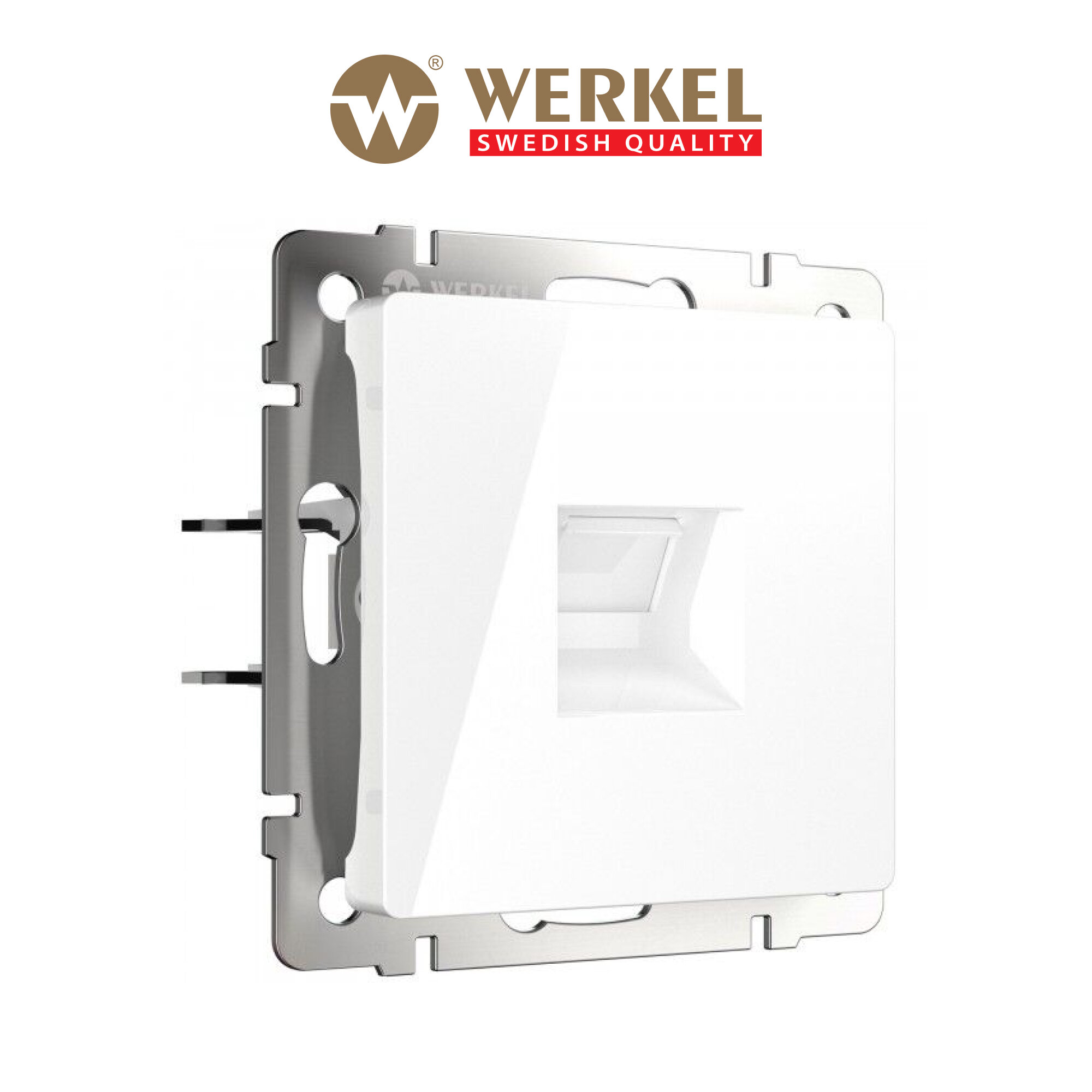 Встраиваемая телефонная розетка RJ-11 Werkel W1182001 белая IP20