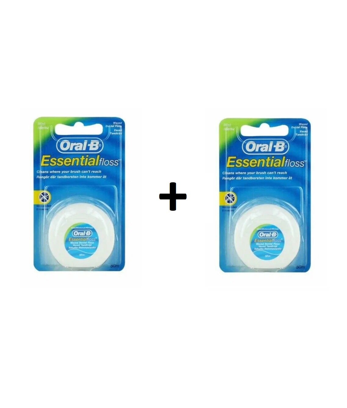 Зубная нить Oral-b Essential мятная, комплект 2 штуки, 50 + 50 метров