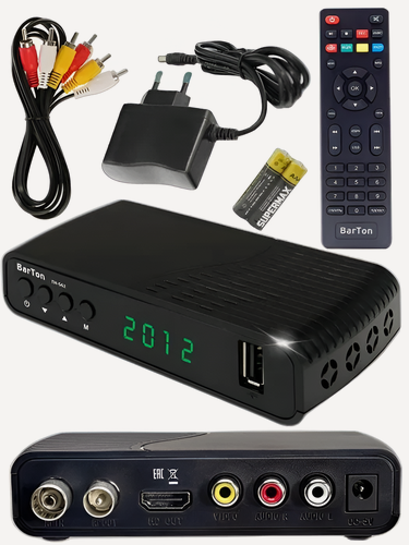 Изображение товара Приставка цифровая BARTON TH-563, пульт ДУ, DVB-T/T2, черный
