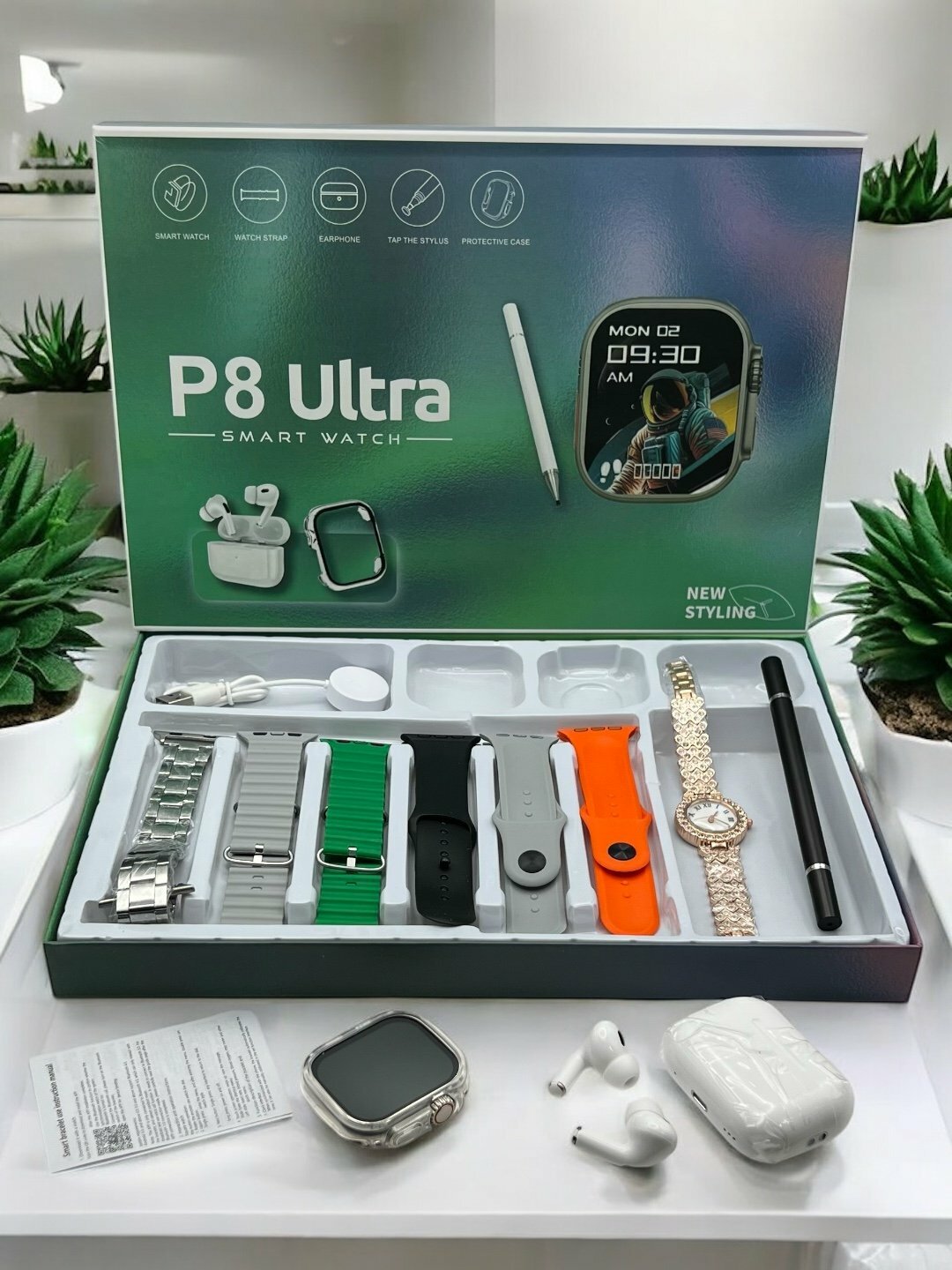 Смарт-часы Savdo P8 Ultra, сменные ремешки, Bluetooth, управление музыкой и камерой