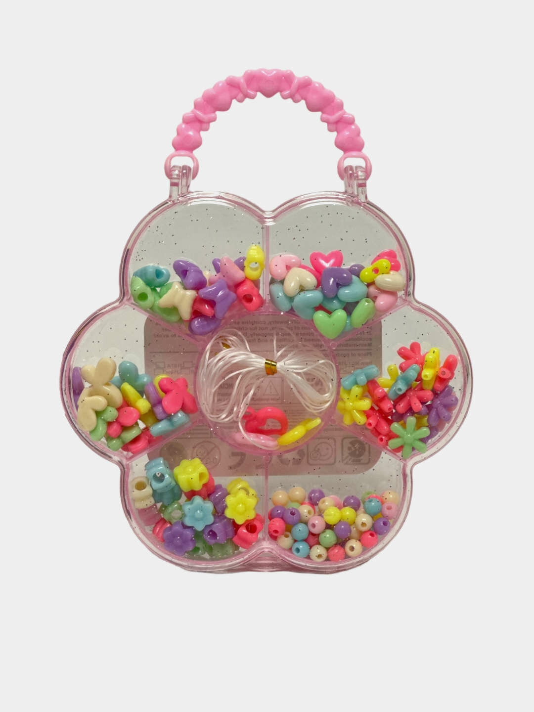 Набор бисера для творчества, Разноцветные бусины в форме цветка, Для детей от 3 лет Код. 24064