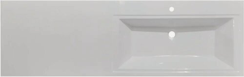 Изображение товара Раковина над стиральной машиной Эстет Даллас 150 R с левым крылом, белая, раковина для ванной из искусственного камня, прямоугольная