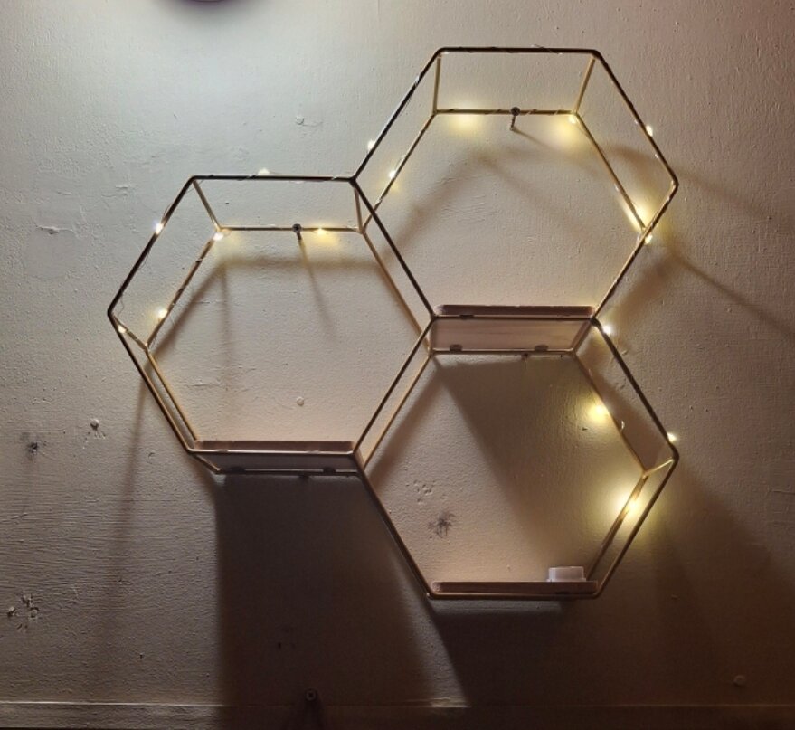 Стеллаж Светоch "соты лофт", модульный, металл/дерево, 40,5х9,5х41,5 см — фото 1