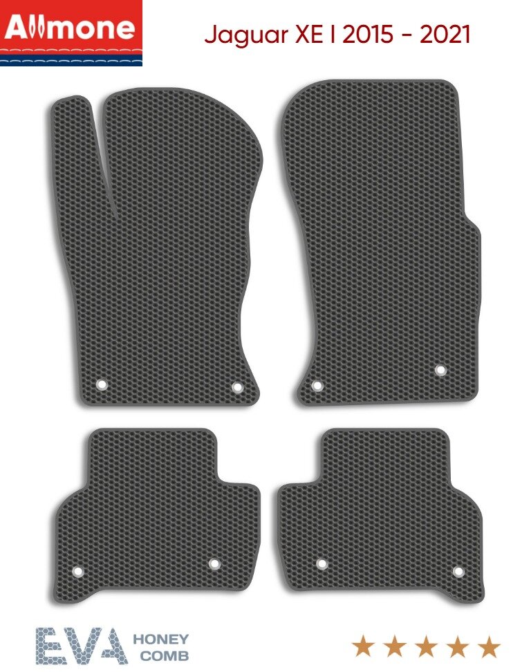 ЭВА коврики для Jaguar XE 1 (X760) 2015 - 2021, серые, eva, влагоустойчивые, 4шт / Ягуар