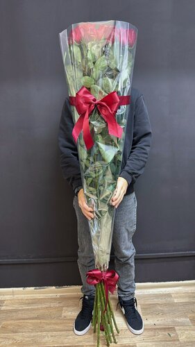 Изображение товара Букет Высокие Розы, 15 шт / Гигантские (Длинные) Розы / Доставка Цветов / 15 роз, 150 см