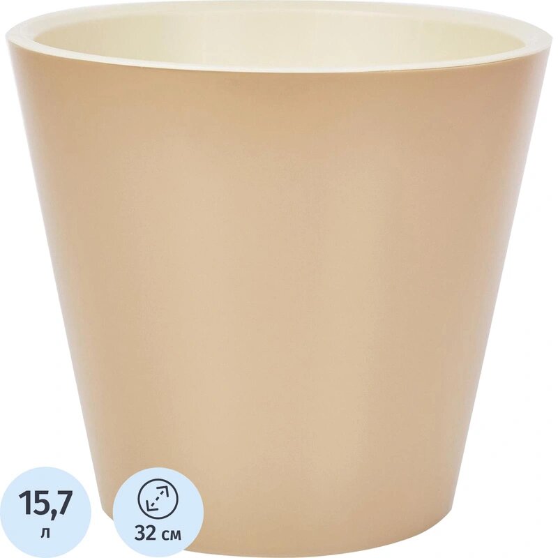 Горшок для цветов London 320мм 157л на колес. молочный шоколад ING6207МШОК