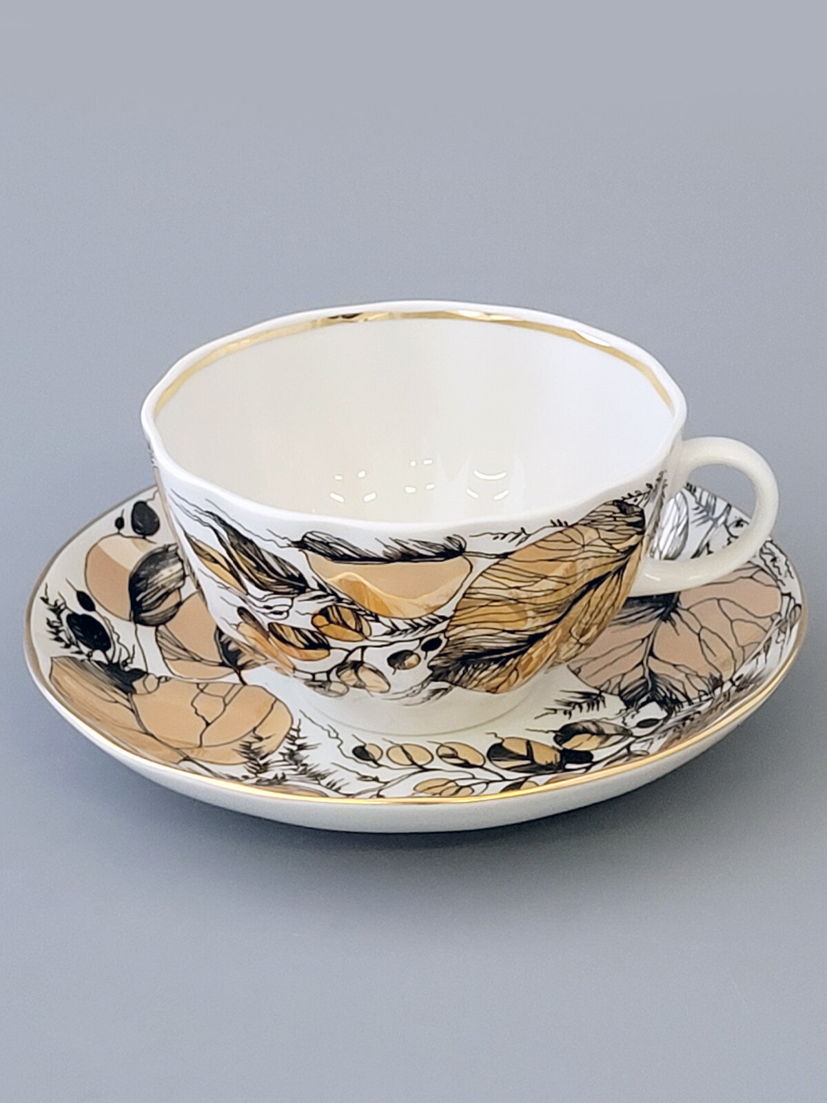 Чайная пара "Мой сад" , форма Тюльпан, 250мл, Императорский фарфоровый завод — фото 1