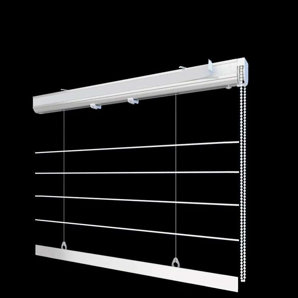 Карниз для римских штор 140 см цепочный OLEXDECO Мадрид FixSize управление справа цвет белый