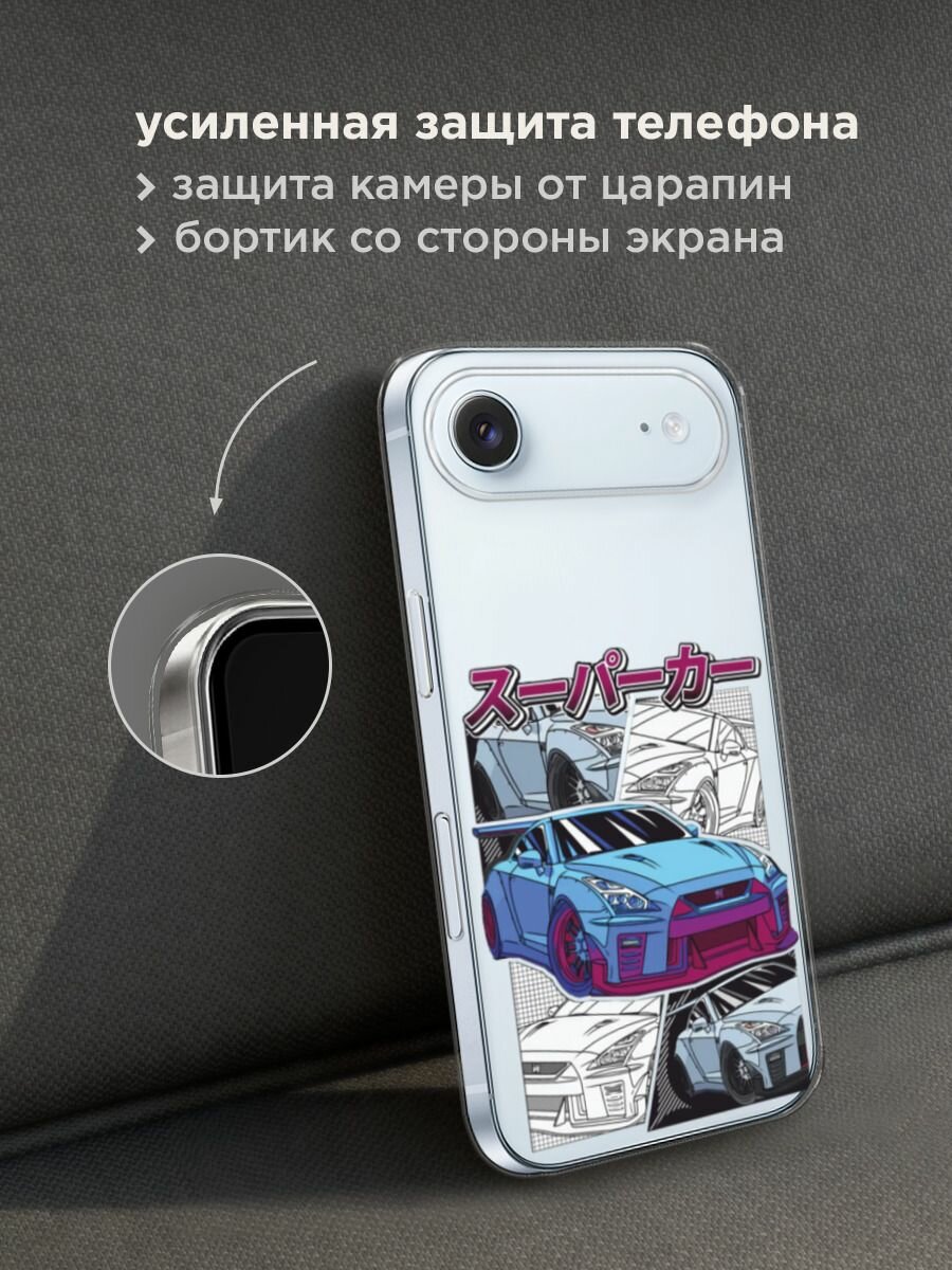 Чехол на Apple iPhone Air / Айфон Айр с принтом "JDM коллаж", прозрачный — фото 1