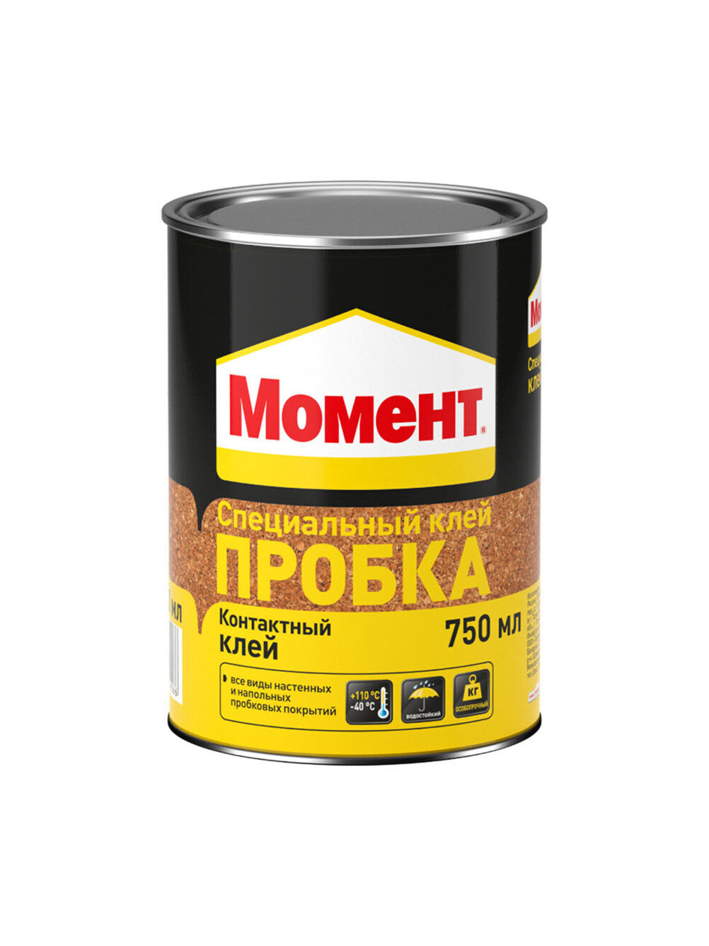 Клей контактный каучуковый Момент Пробка универсальный водостойкий 750 мл