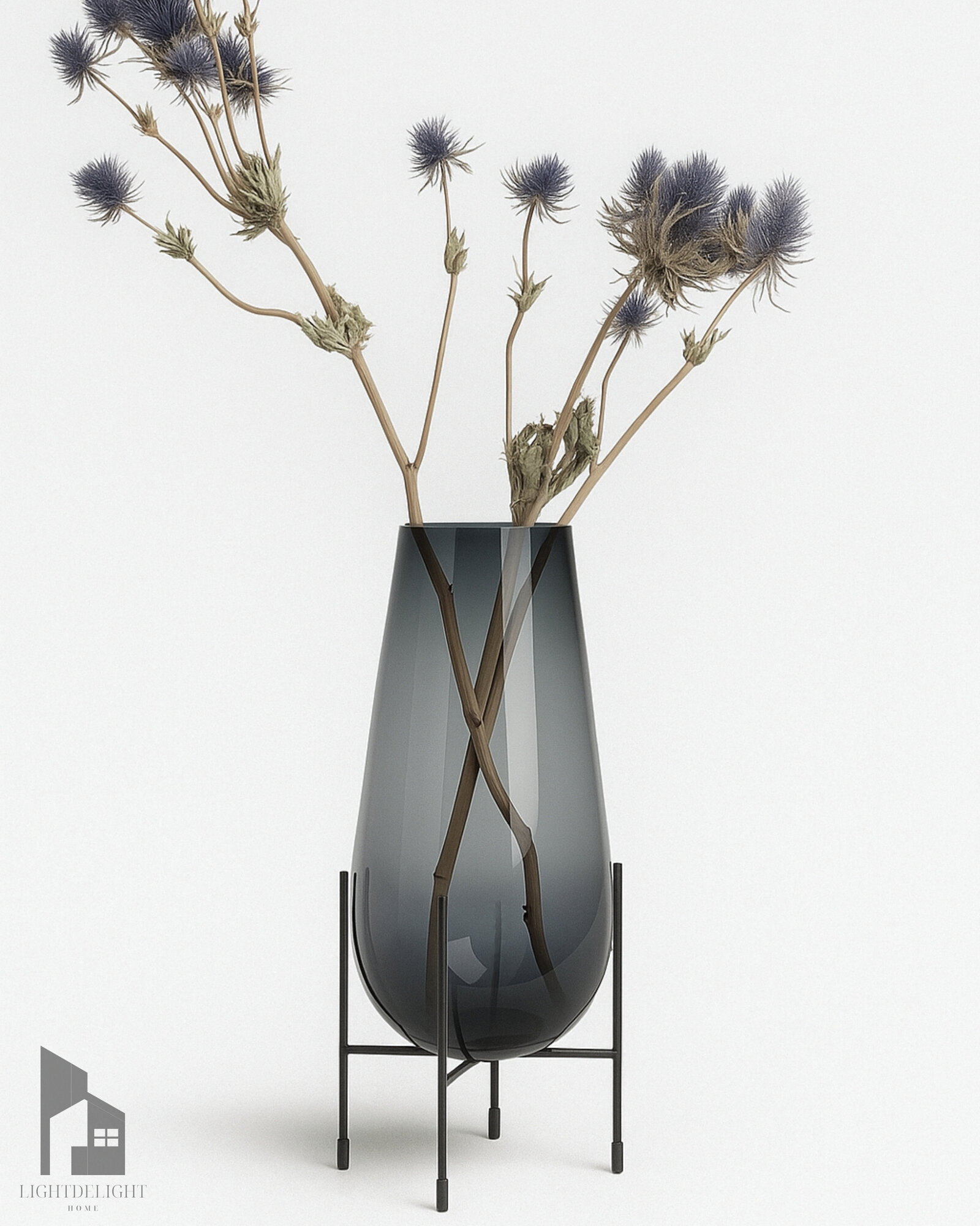 Ваза Grettel 30 см для цветов интерьерная дизайнерская by Theresa Rand  черная высокая