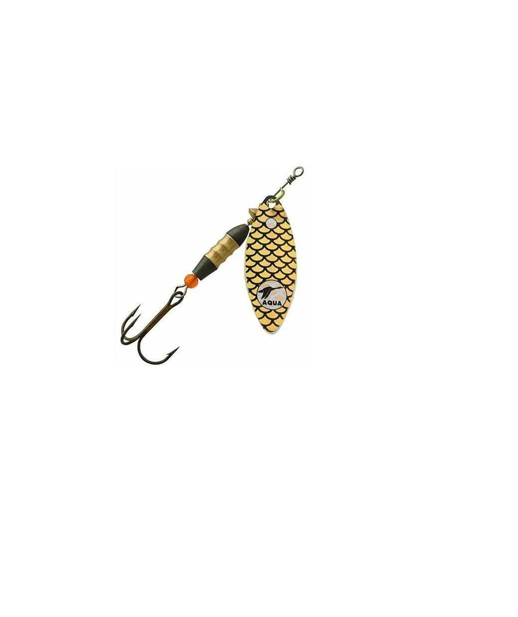 Блесна для рыбалки AQUA LONG 07,0g, лепесток № 2, цвет LO-24, золото, черный, 1 шт.