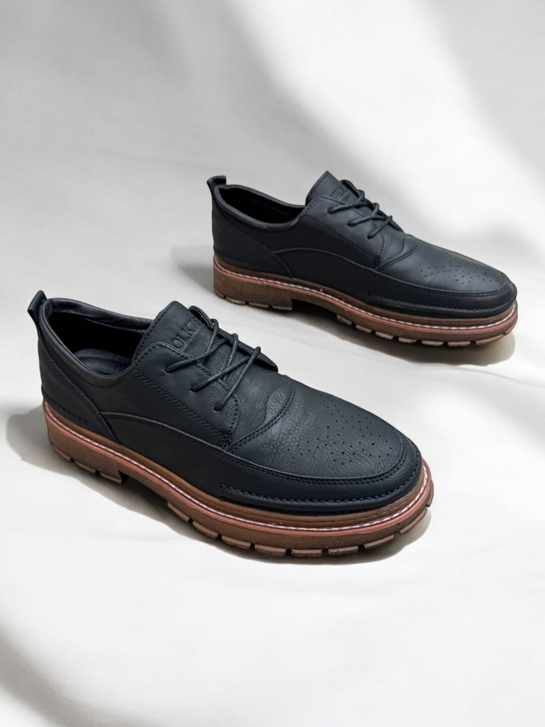 Лоферы  Туфли мужские Solid Step, из экокожи, водонепроницаемые, размер 38 39 40 41 42 43, кремовый — фото 1