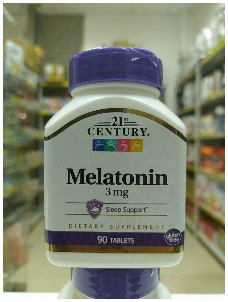 Мелатонин 21st Century 3 мг, для улучшения сна и биоритмов, 90 таблеток — фото 1