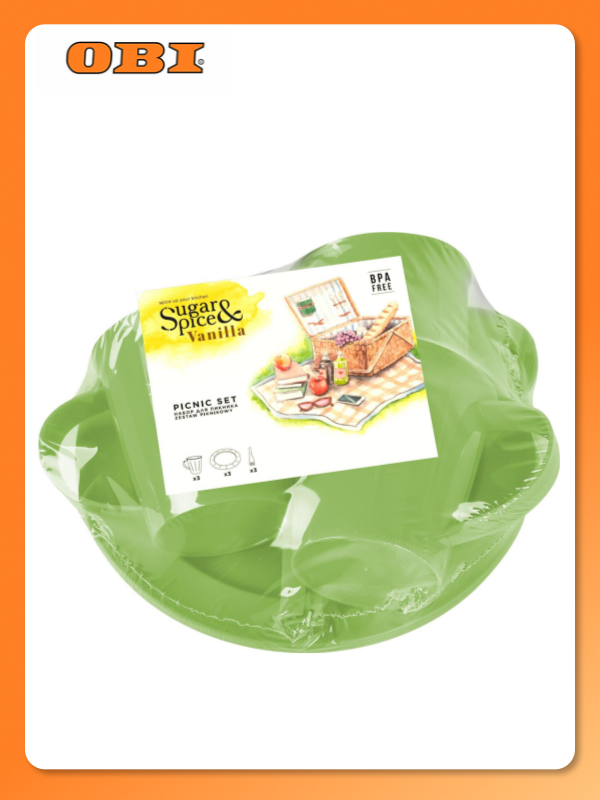 Набор для пикника Sugar&Spice Vanilla на 3 персоны (9 предметов) фисташка