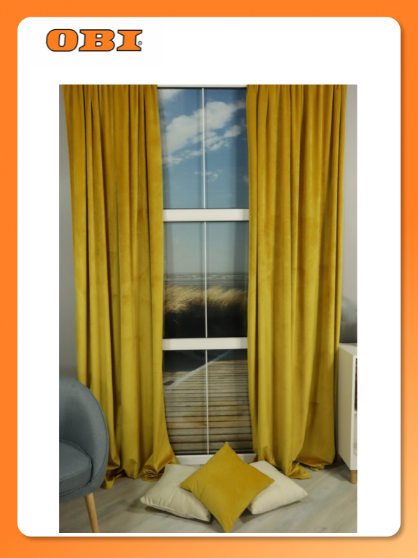 Комплект штор из бархата Linen Way горчица 145х270