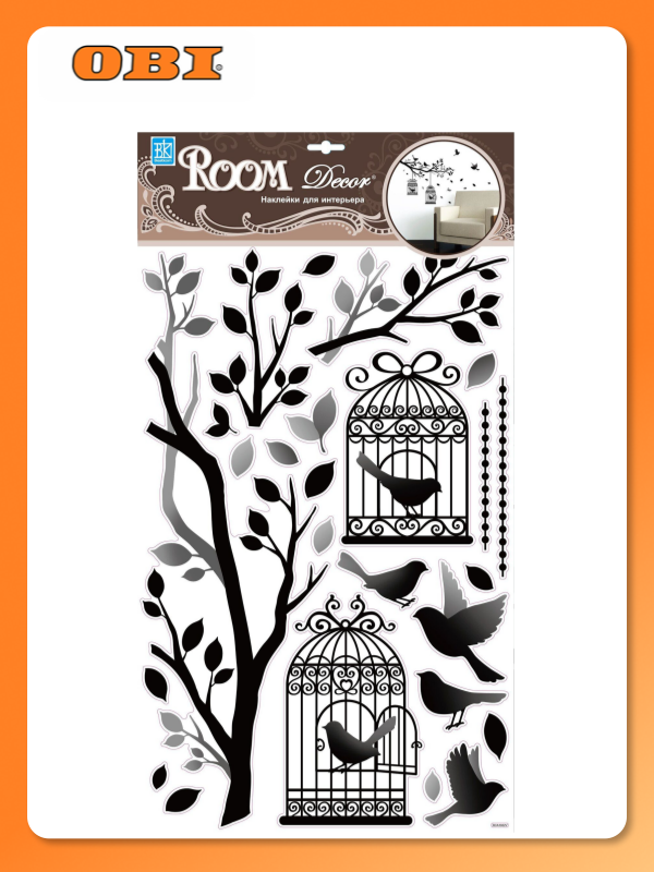 Наклейки декоративные Room Decor Птички 50x32 см влагостойкие