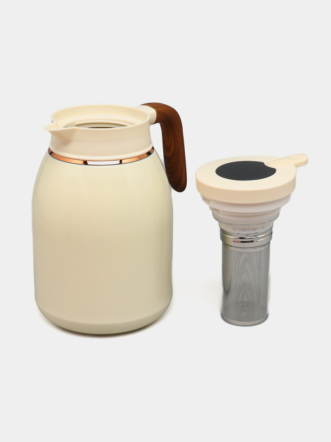 Чайник-термос с датчиком, из нержавеющей 316, дизайн, подходит для работы, отдыха и спорта1,6 л белый