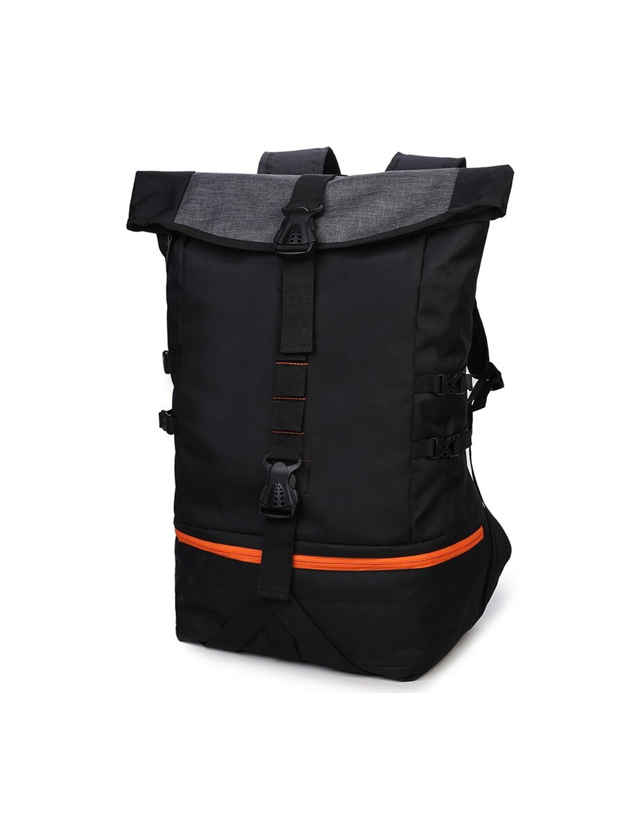 Рюкзак, мультиспортивный, анатомический, мужской, с отделением для обуви, черный, 35л