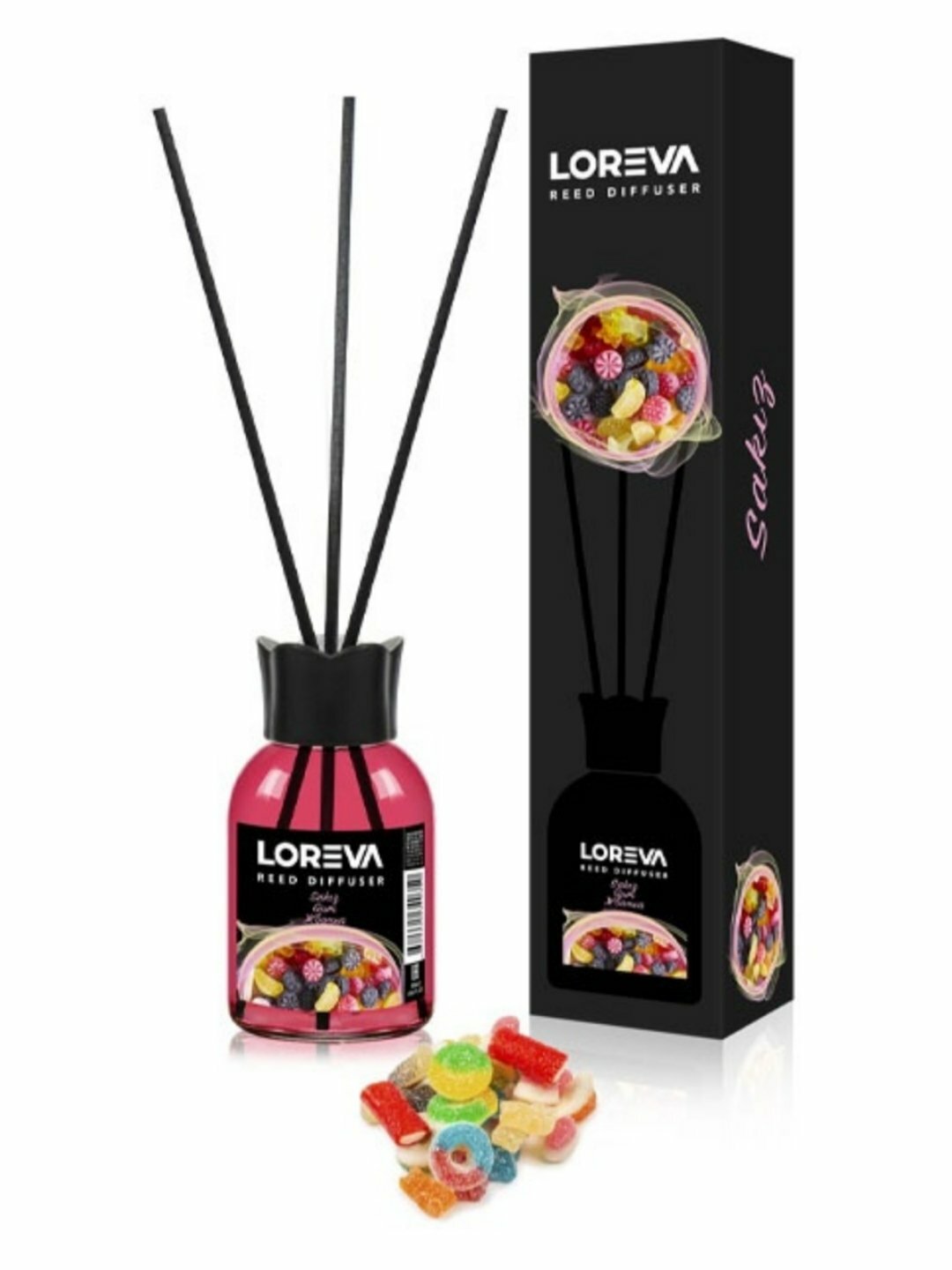 Арома-диффузор для дома "LORENA", аромат жвачки, 8 недель, натуральные эфирные масла