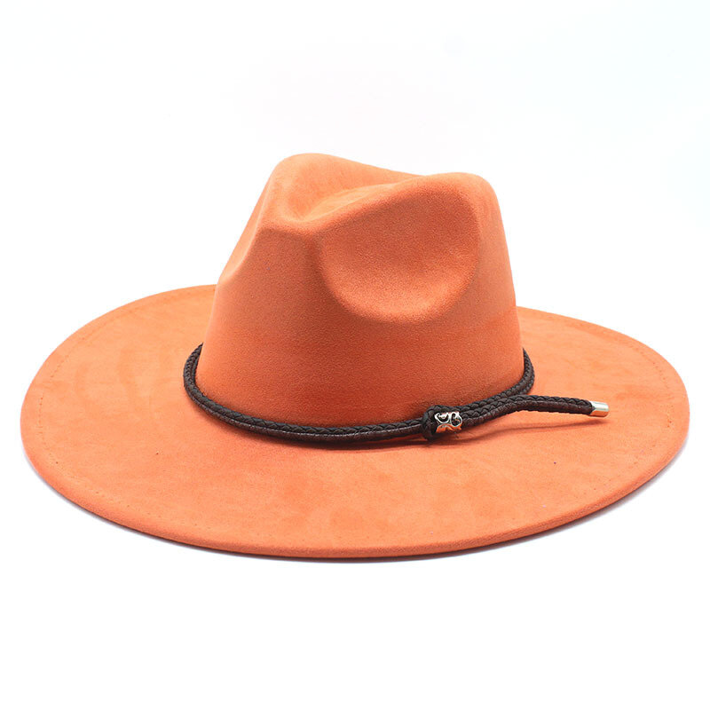 Многоцелевая Джазовая шляпа из замши 2024 Женщины Осень Плоский козырёк Замша / MOM-006