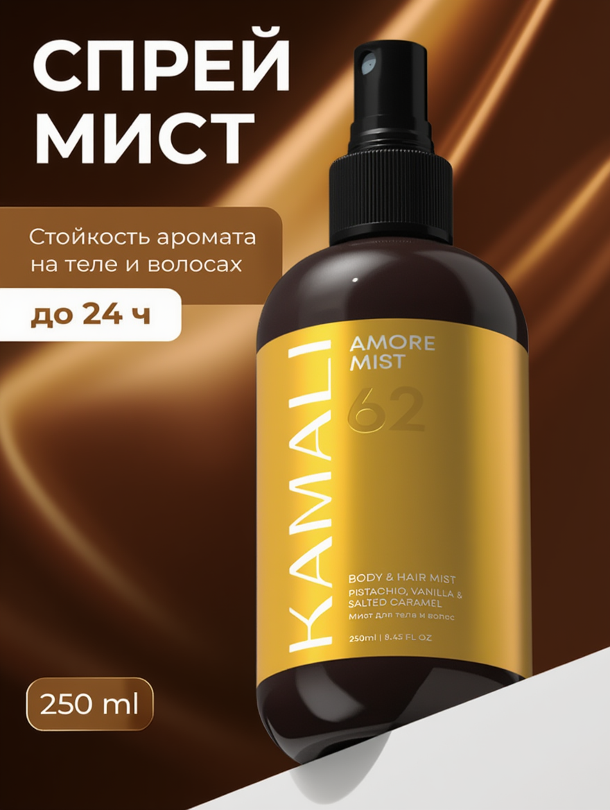 KAMALI "Amore" - парфюмированный спрей-мист для тела и волос. 250мл.