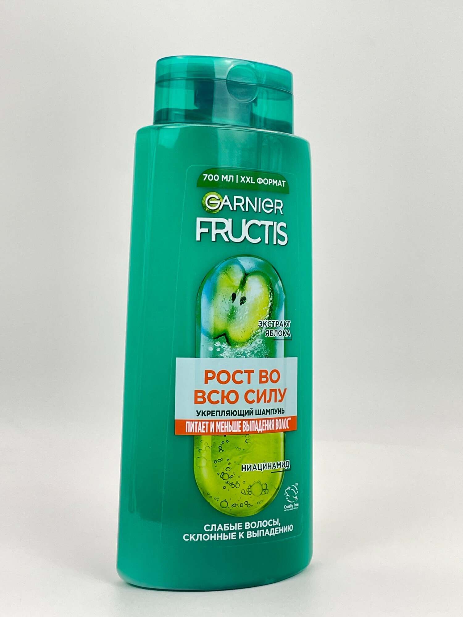 Шампунь Garnier Fructis "Рост во всю силу", экстракт яблоко, слабые волосы, склонны к выпадению, 700 мл