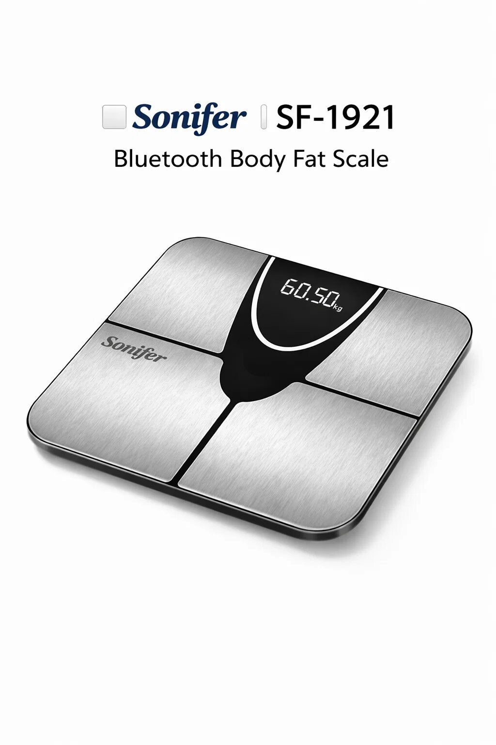 Умные весы с анализом тела Sonifer SF-1920, Bluetooth, 180 кг, стекло 30×30 см