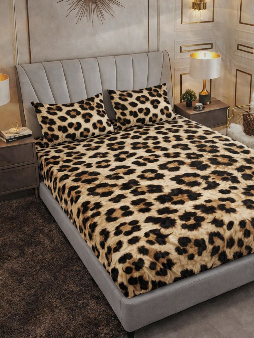 Простыня, 2-спальная, на резинке, с наволочками, сатин, розовая