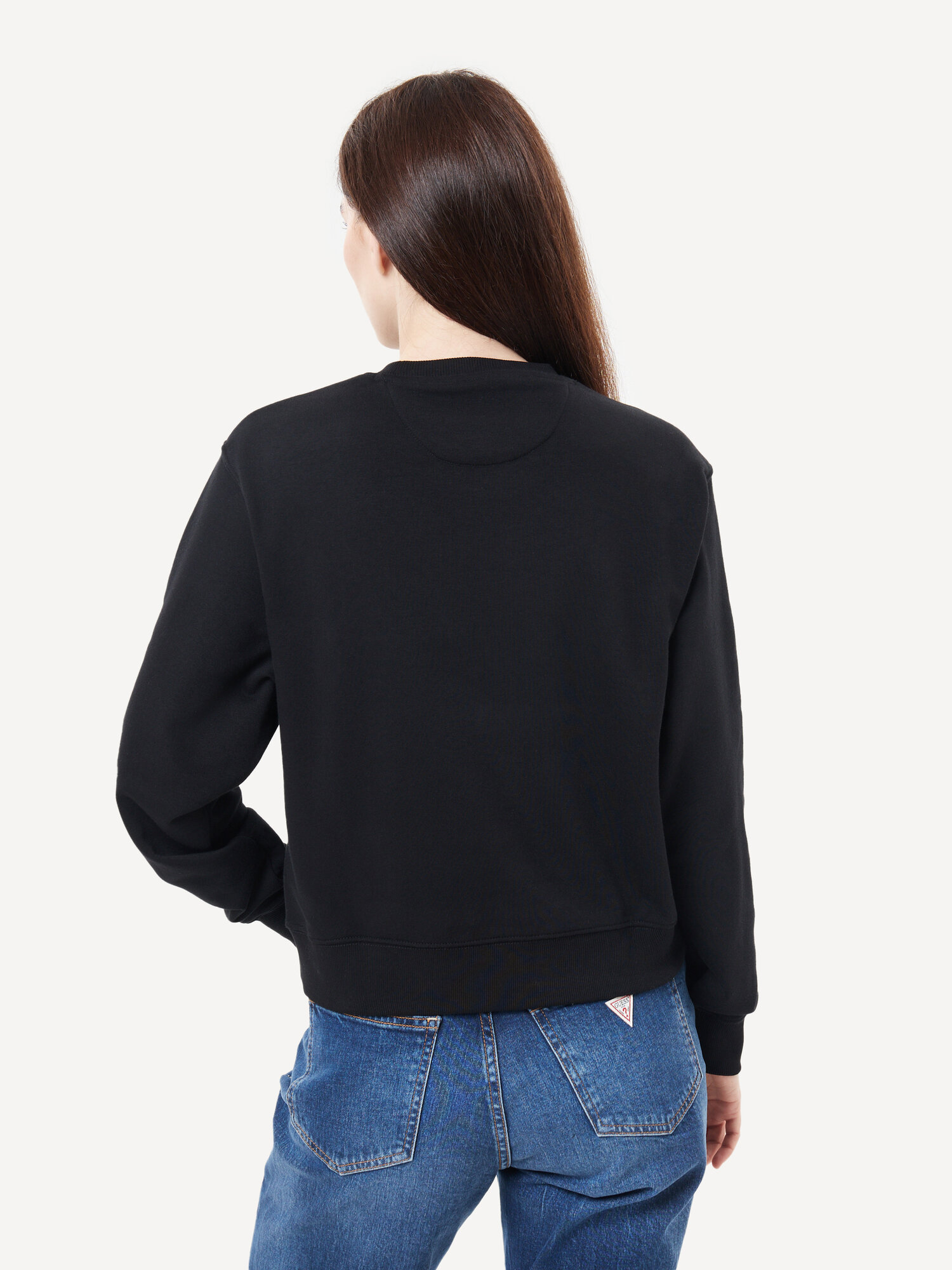 Джемпер GUESS CN STUDDED LOVE SWEATSHIRT, , размер XL, черный — фото 1