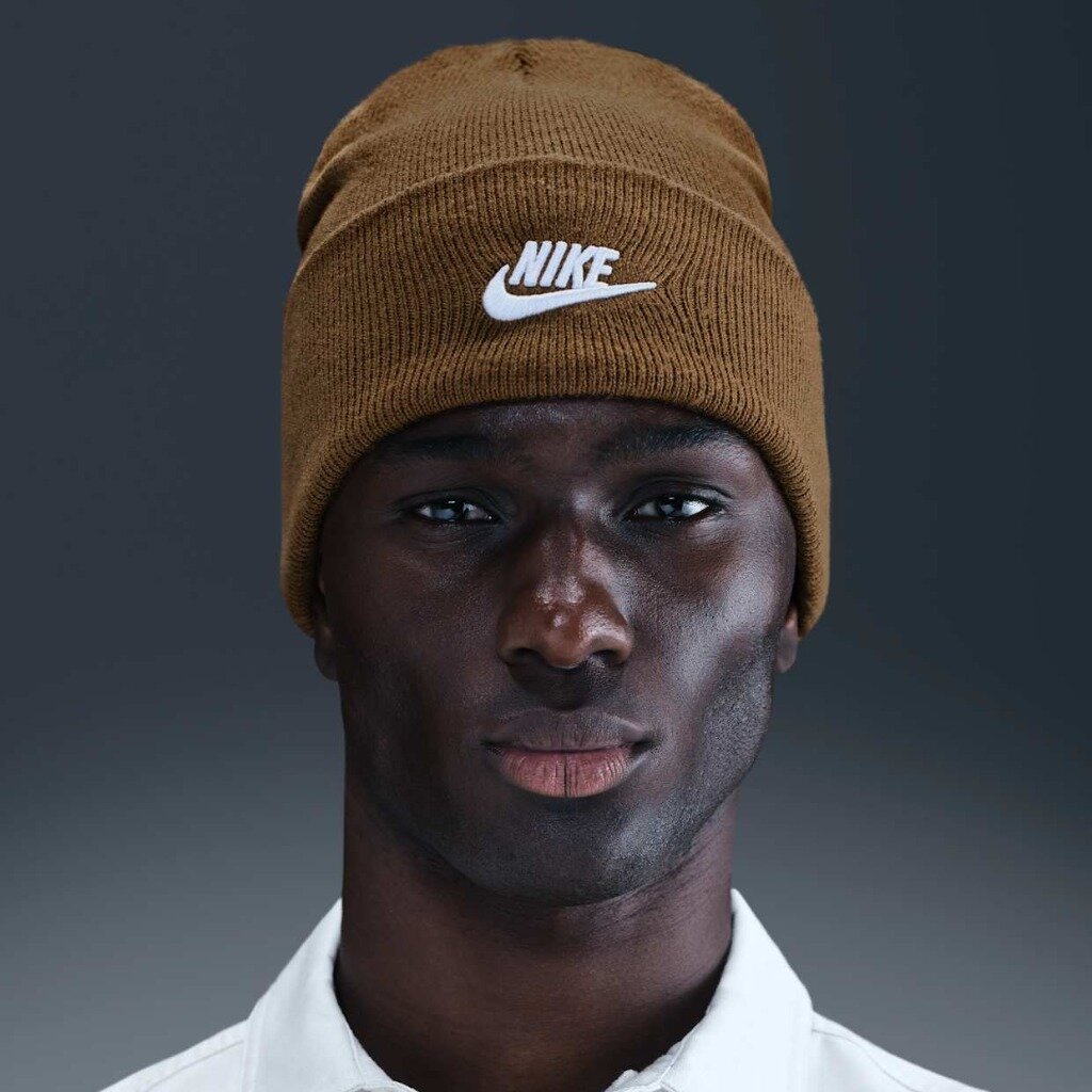 Шапка-бини NIKE для взрослых и детей, размер OneSize, коричневый