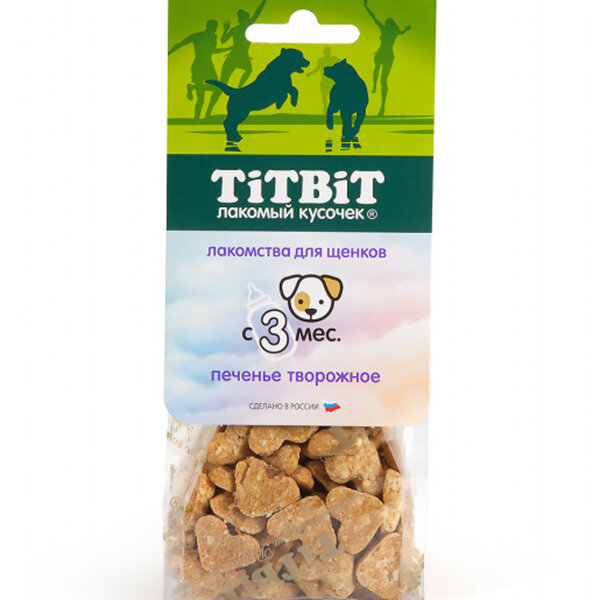 Титбит Печенье творожные д/щенков 70г (1 уп)