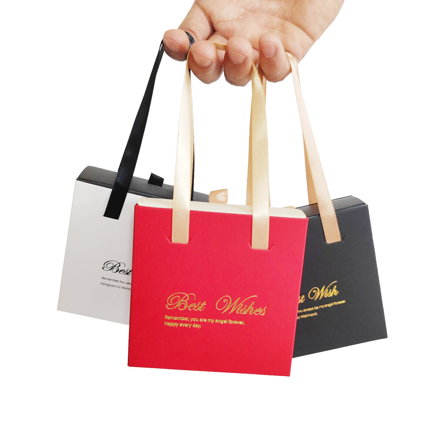 Коробка подарочная 10*10*3,5 красный с белым — фото 1