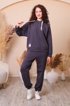 Костюм спортивный  Женский спортивный костюм, размер L, темно-серый — фото 1