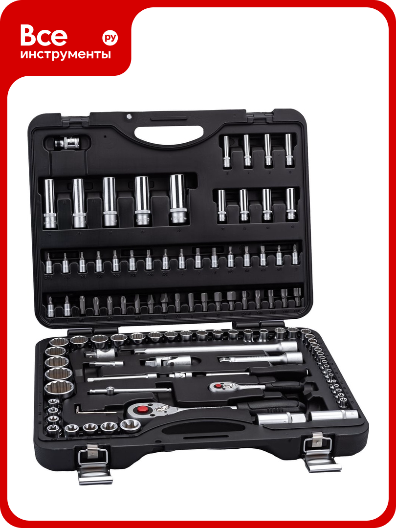 Набор головок и приспособлений FORCE 108 предметов 12 гранные 1/2 1/4 41082R-9