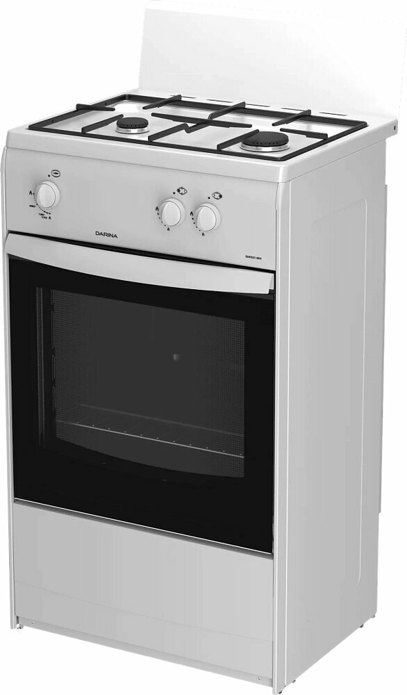 Газовая плита Darina 1AS GM521 001 W, 2 конфорки, 45л, газ-контроль, вертел, подсветка — фото 1