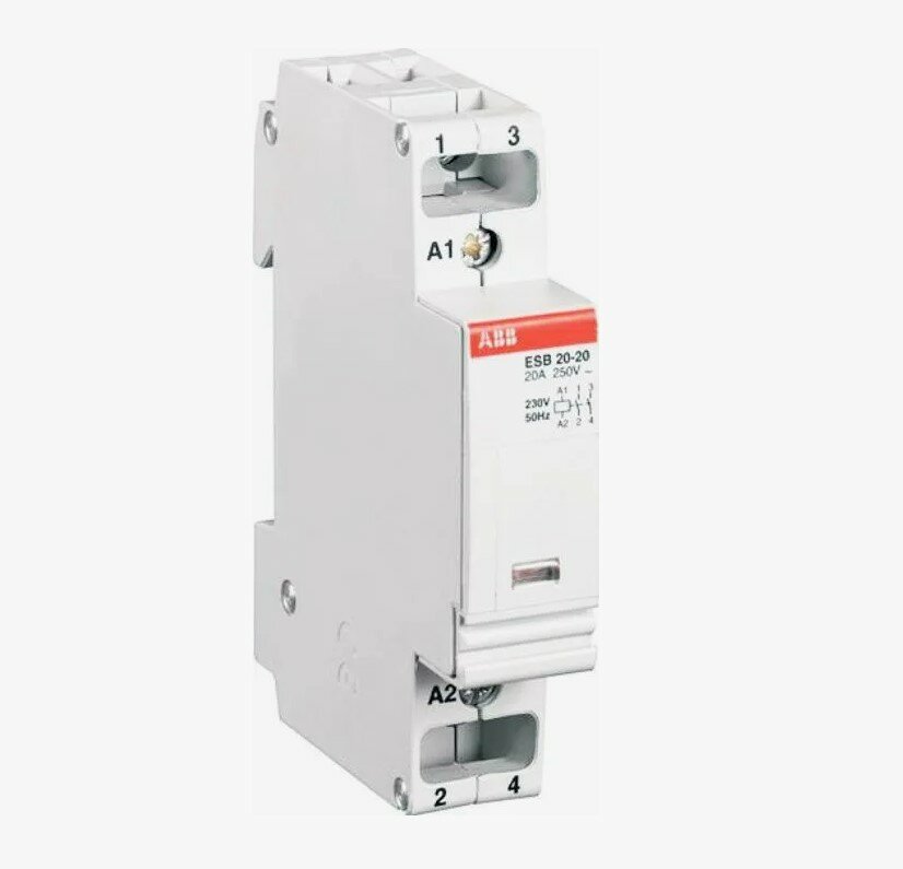 Контактор модульный ABB ESB-20-11 20A кат 220V AC 1НО+1НЗ GHE3211302R0001