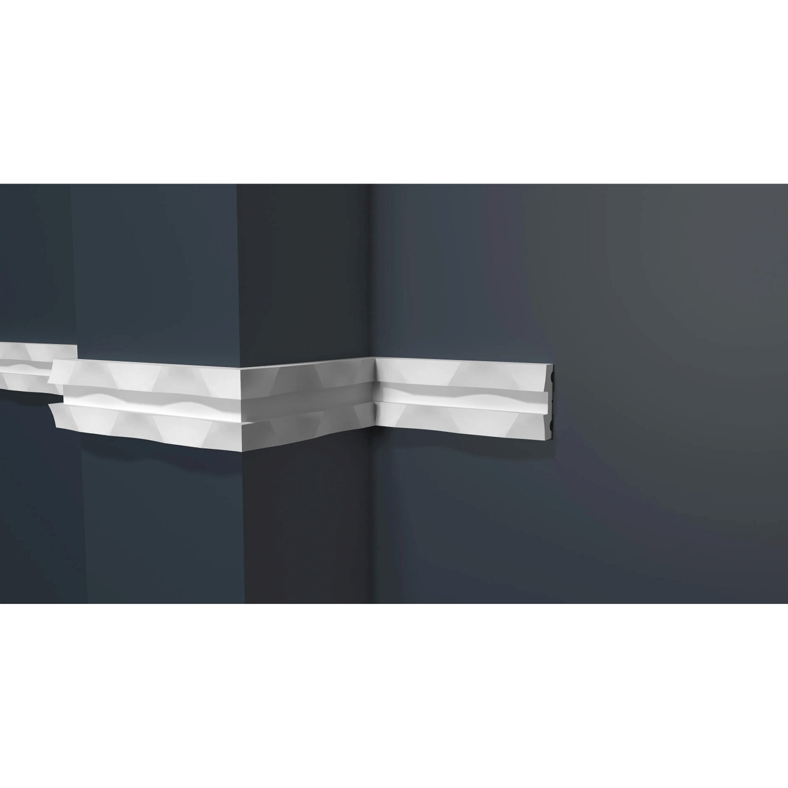 Молдинг Decor-Dizayn (Декор-Дизайн) 2000х32.8х10 мм Коллекция Modern (Модерн) Белый Полистирол DD636