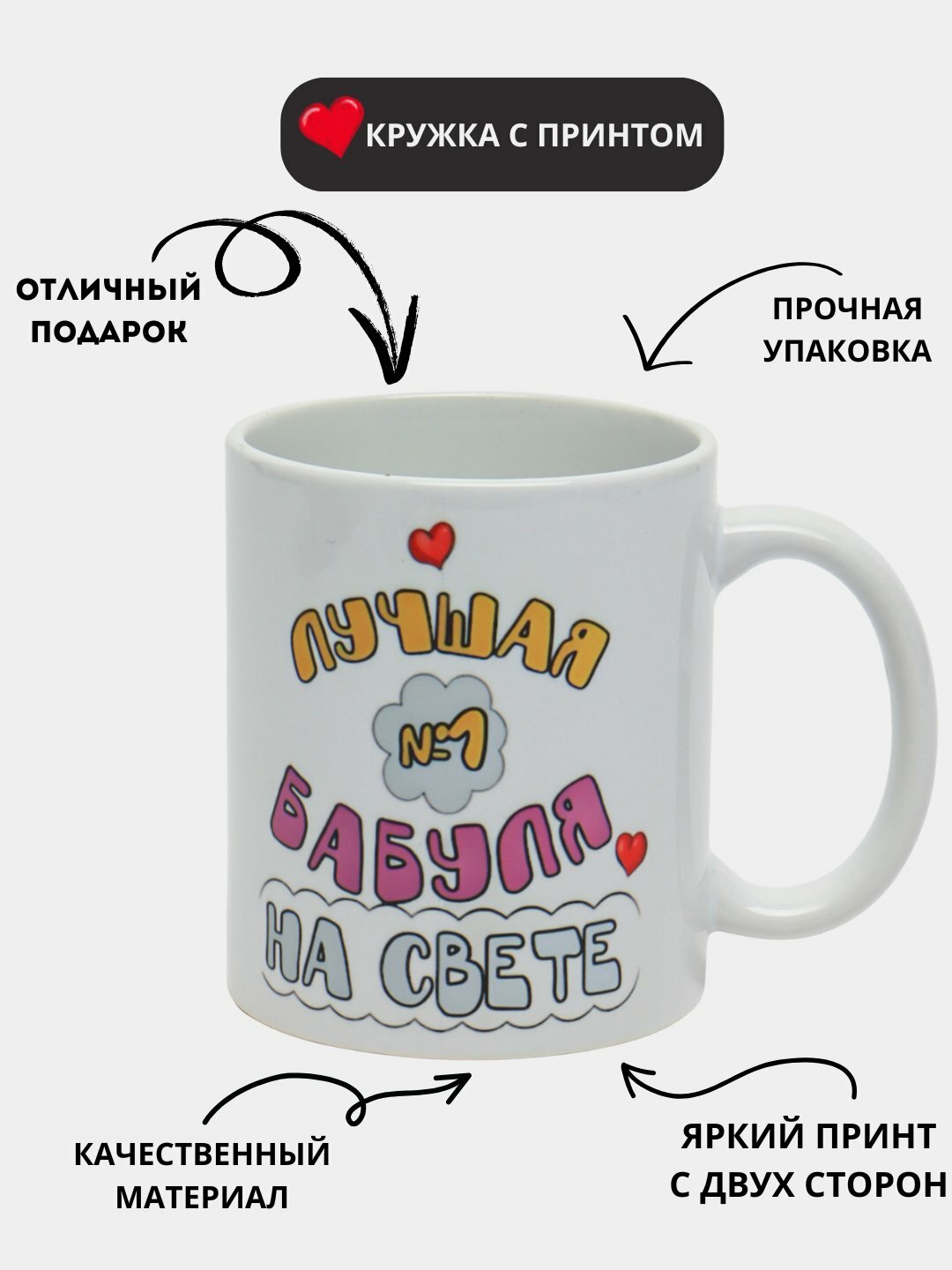 Кружка в подарок, с принтом, керамическая Кружка в подарок, с принтом, керамическая
