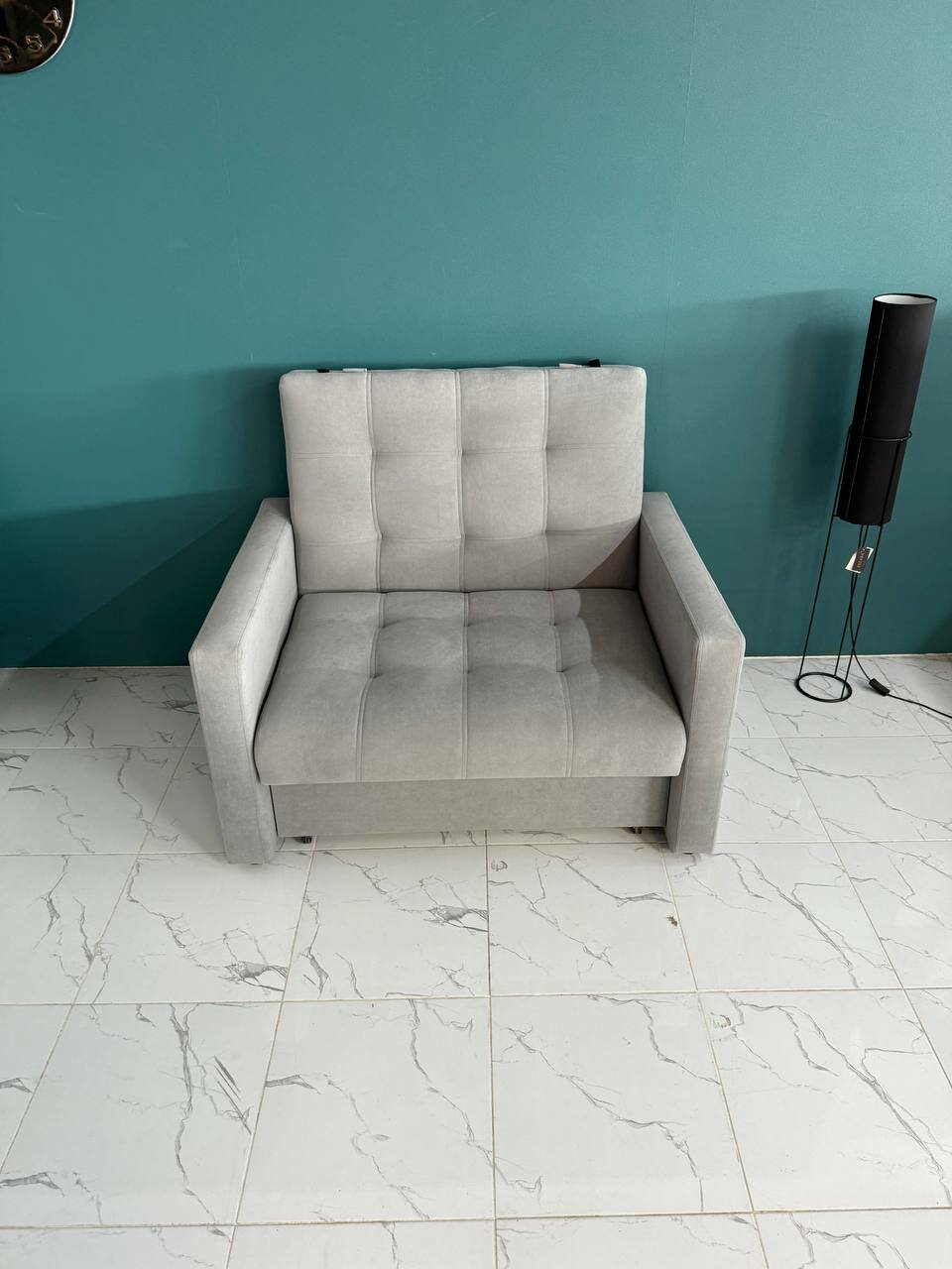 Кресло-кровать Рокки, со спальным местом 100х190 см, Кресло, Наполнение: ППУ + мебельные ремни, серый — фото 1