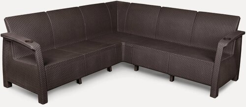 Изображение товара Диван Альтернатива Wiilla Ротанг Плюс М8346, угловой, коричневый, 200x200x79 см