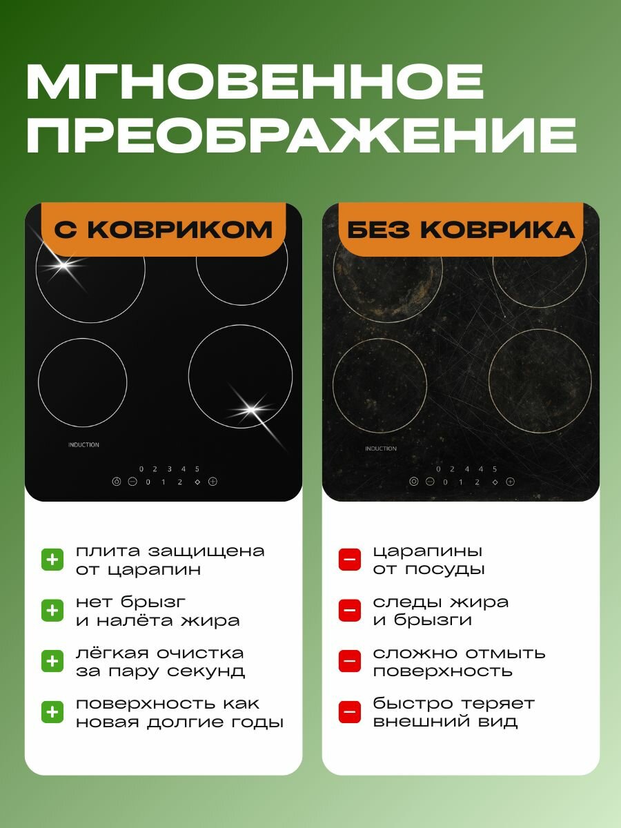 Защитный силиконовый коврик для индукционной плиты 22 25 см. — фото 1