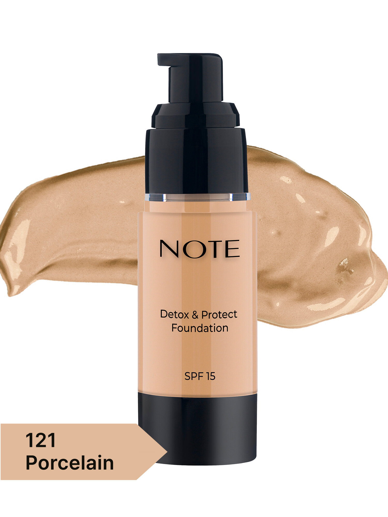 Тональный крем (Note Detox & Protect Foundation 121 porcelain SPF15, 30ml) — фото 1