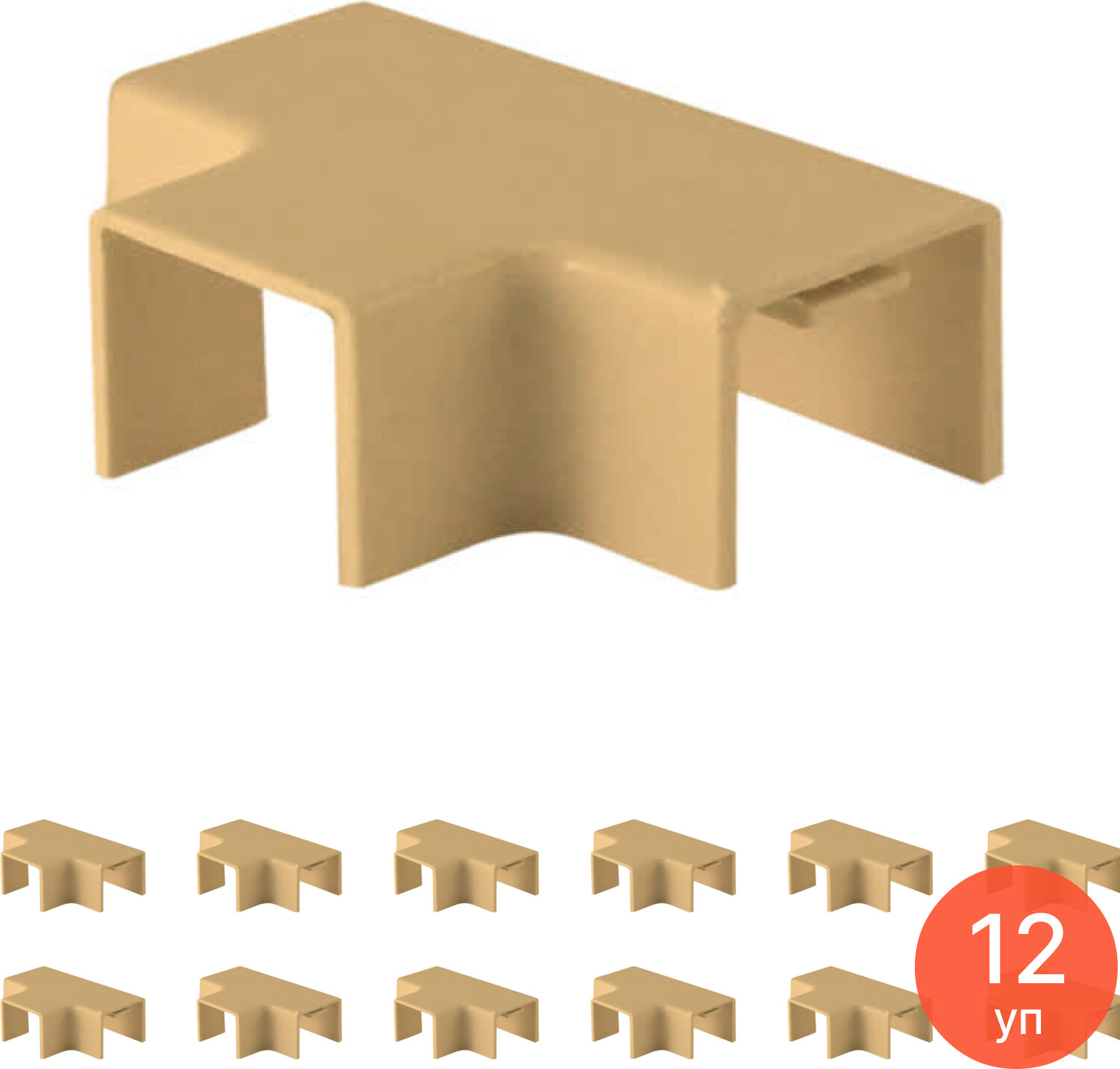 Угол TDM Electric / ТДМ Электрик КМТ Т-образный пластиковый сосна размером 20х10мм в упаковке 4шт. / аксессуары для кабель каналов (комплект из 12 уп)