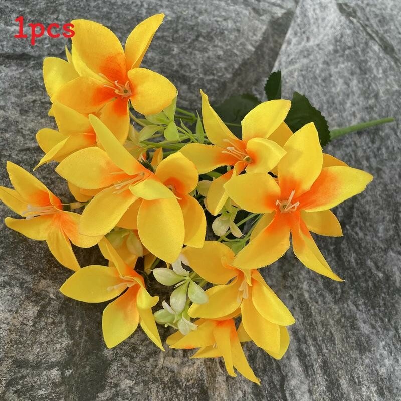 Multicolor realistic silk lilies arrangement 18 stems faux botanicals for hotel restaurant permanent floral decor
