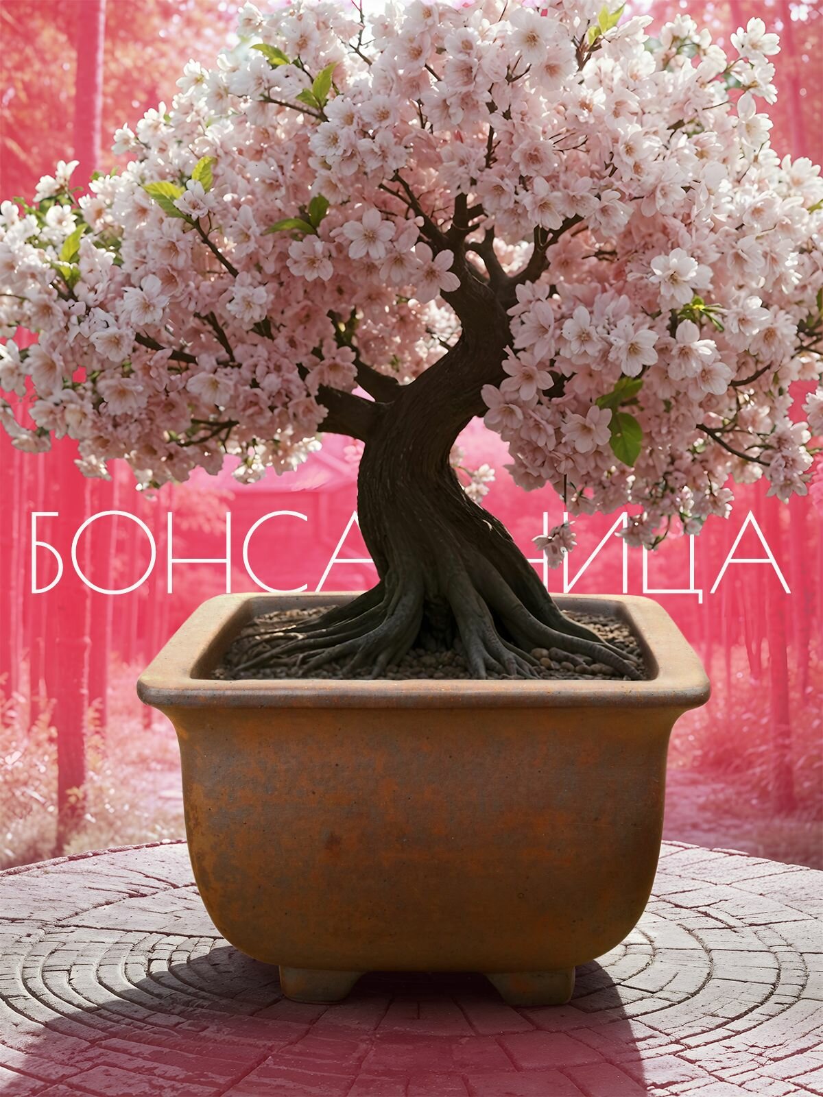 Керамический горшок для бонсай и цветов 235х235х15 см из исинской глины