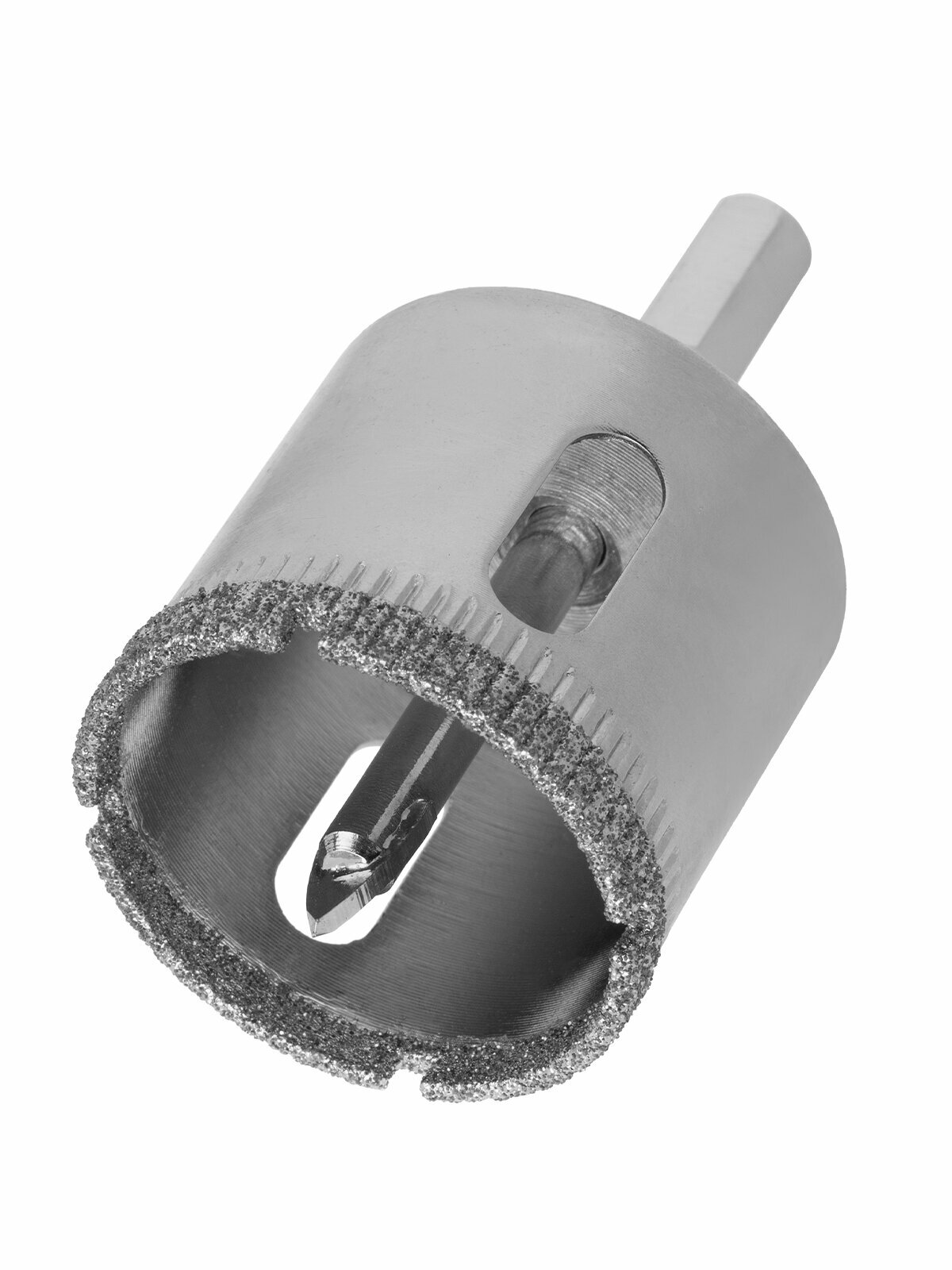 Сверло алмазное по стеклу и керамике Сибртех 32 х 55 мм 6-гранный хвостовик с центрирующим сверлом сталь 45 72717